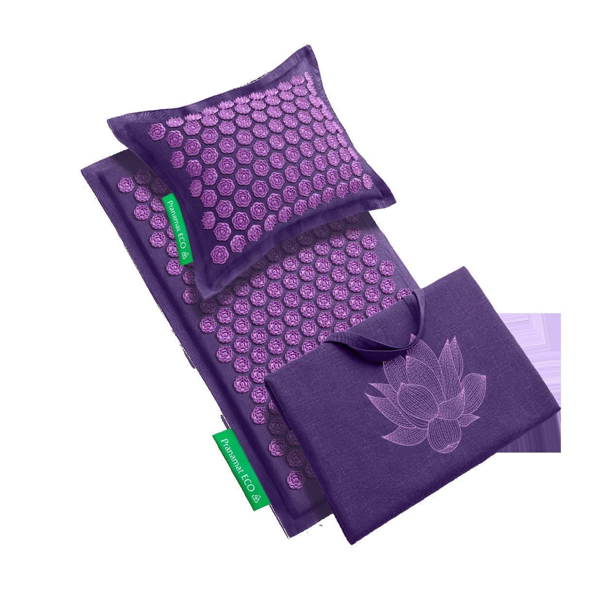 Pranamat rinkinys (Kilimėlis + Pagalvė + XL Rankinė) Violetinė / Violetinė