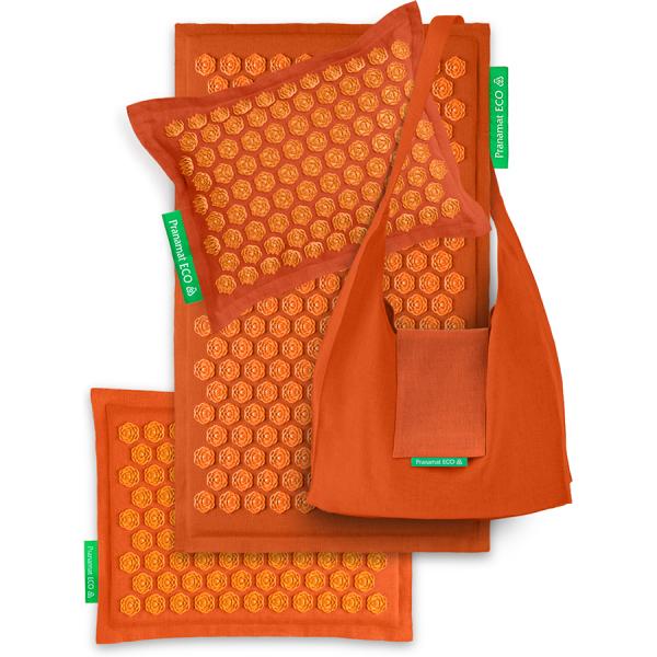 Pranamat ECO Set (Pranamat + PranaPillow + Mini Mat+Bag) Orange & Orange