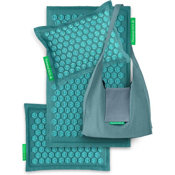 Pranamat ECO Set (Pranamat + PranaPillow + Mini Mat+Bag) Turquoise & Turquoise